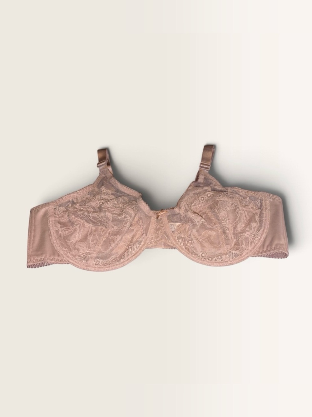 NWT SHECURVE 44D Dusty Rose Floral Lace Unlined Underwire Bra Plus Size